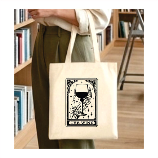 The wine skull gothic tote bag 1