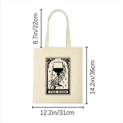 The wine skull gothic tote bag 2