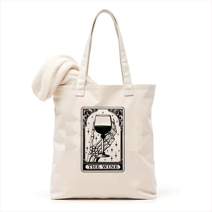 The wine skull gothic tote bag 3