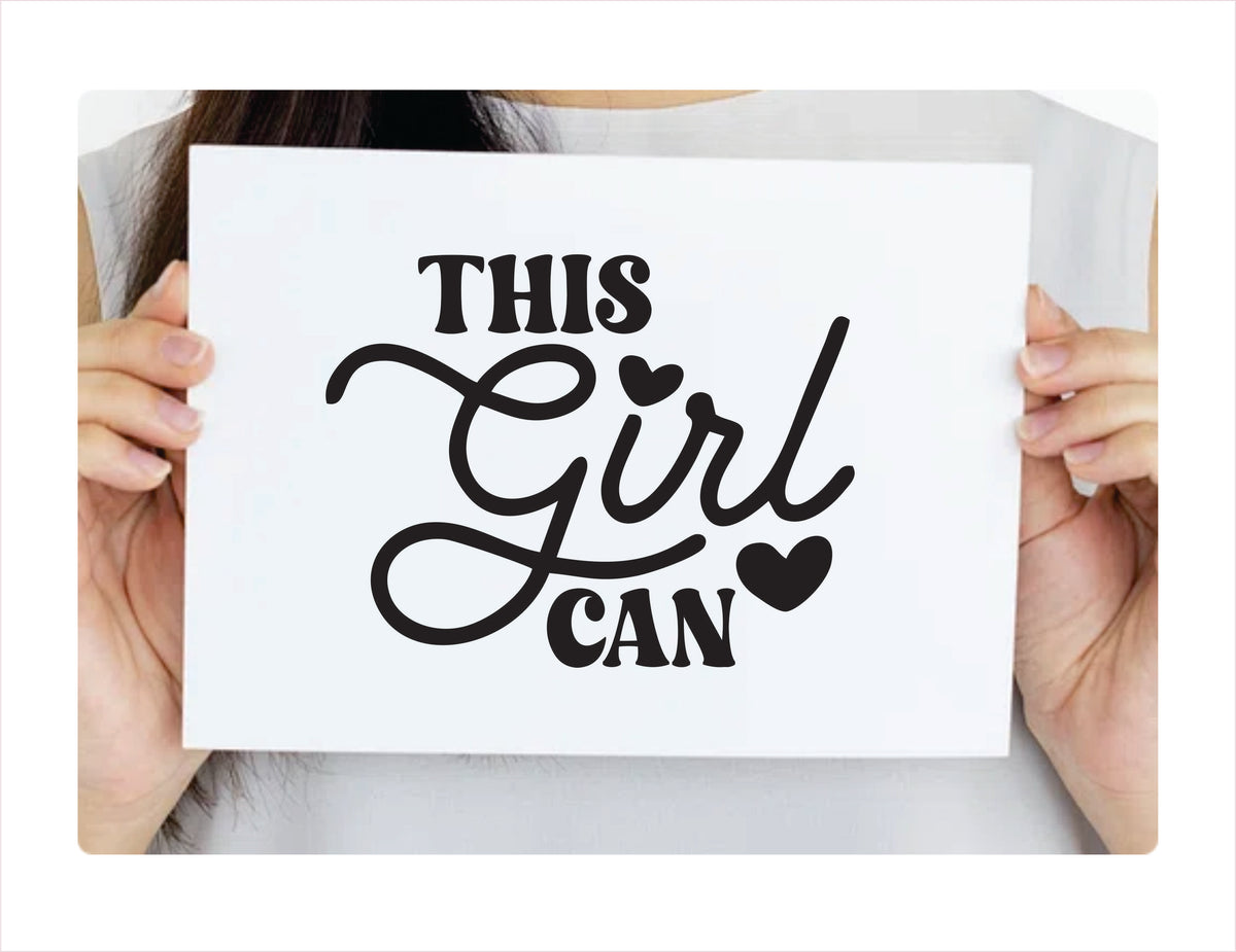 This girl can black Decal Sticker