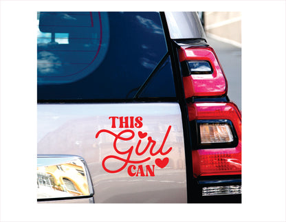 This girl can red Decal Sticker