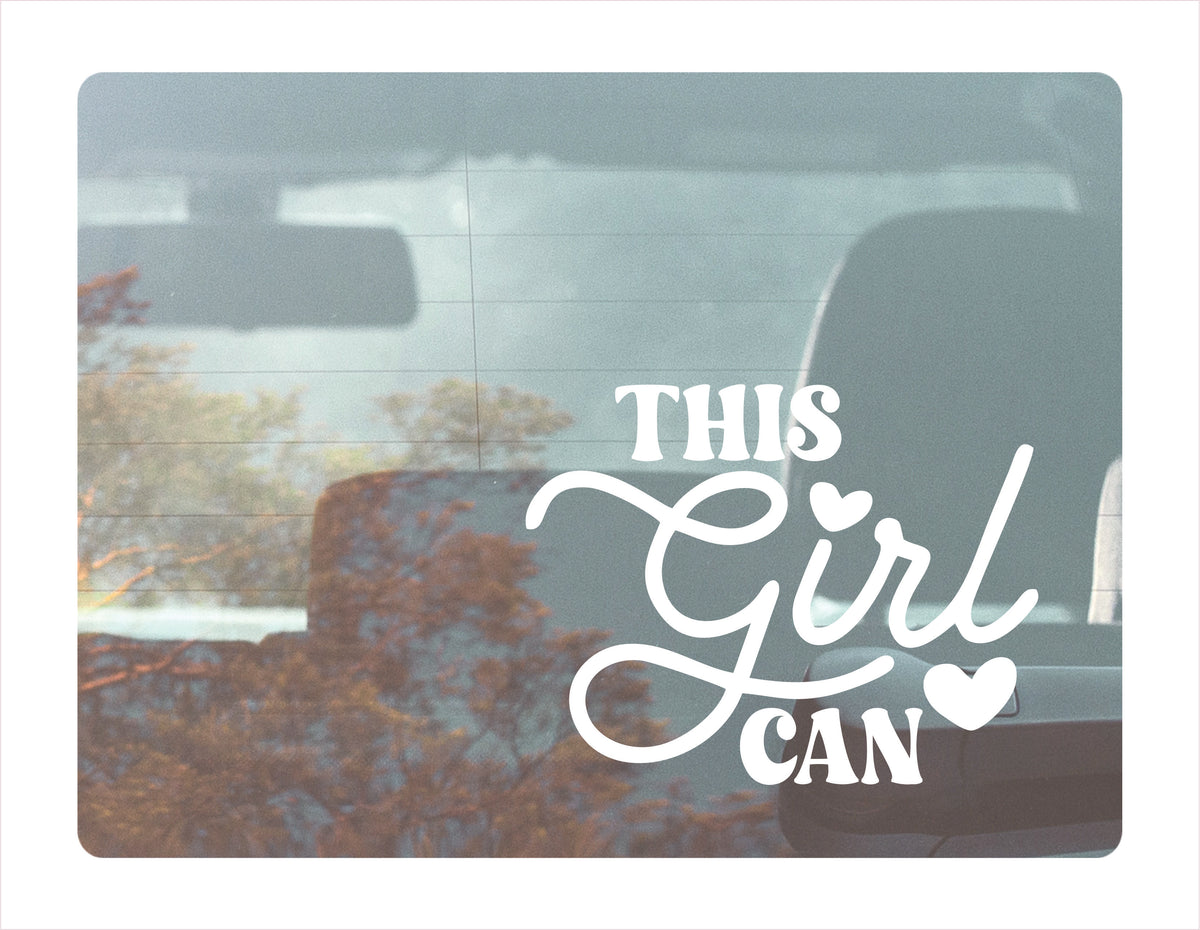 This girl can white Decal Sticker
