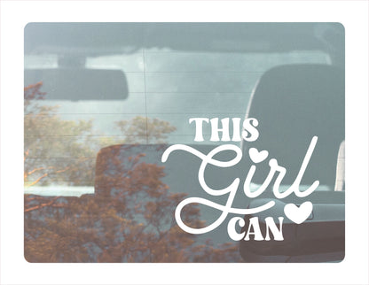 This girl can white Decal Sticker