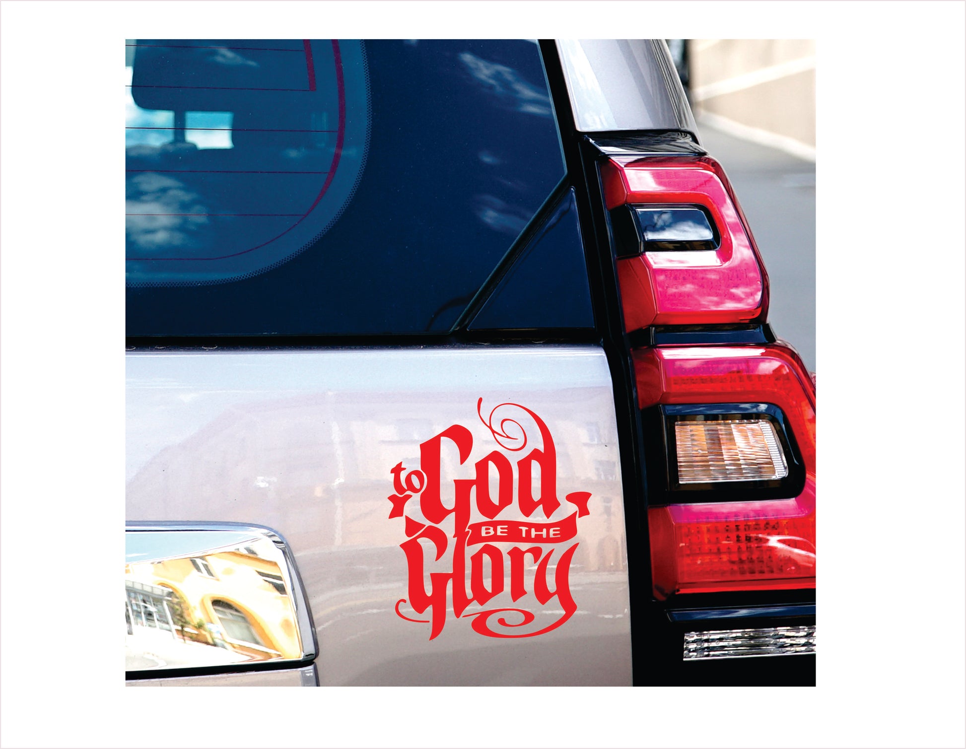 To god be the glory red decal sticker