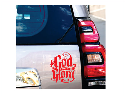 To god be the glory red decal sticker