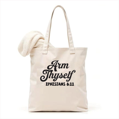 Arm Thyself Tote bag Christian Bible Verse Bags
