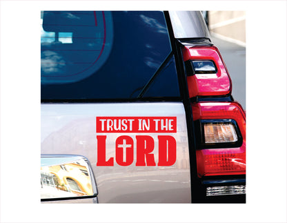Trust in the lord red decal sticker