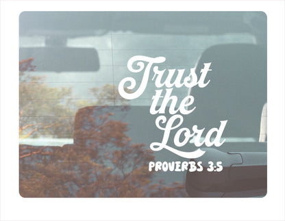 Trust the lord proverbs 3-5 white decal sticker 