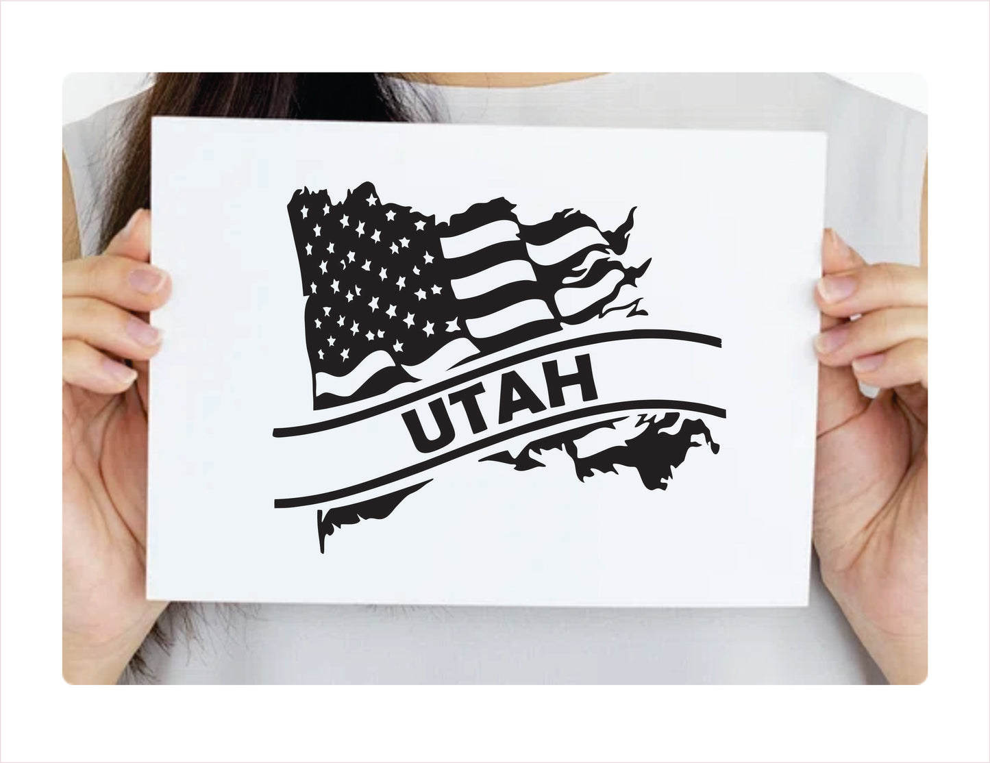 Utah State Usa Black Decal Sticker