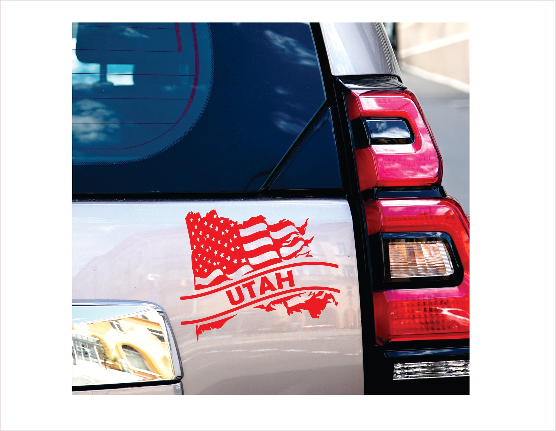 Utah State Usa Red Decal Sticker