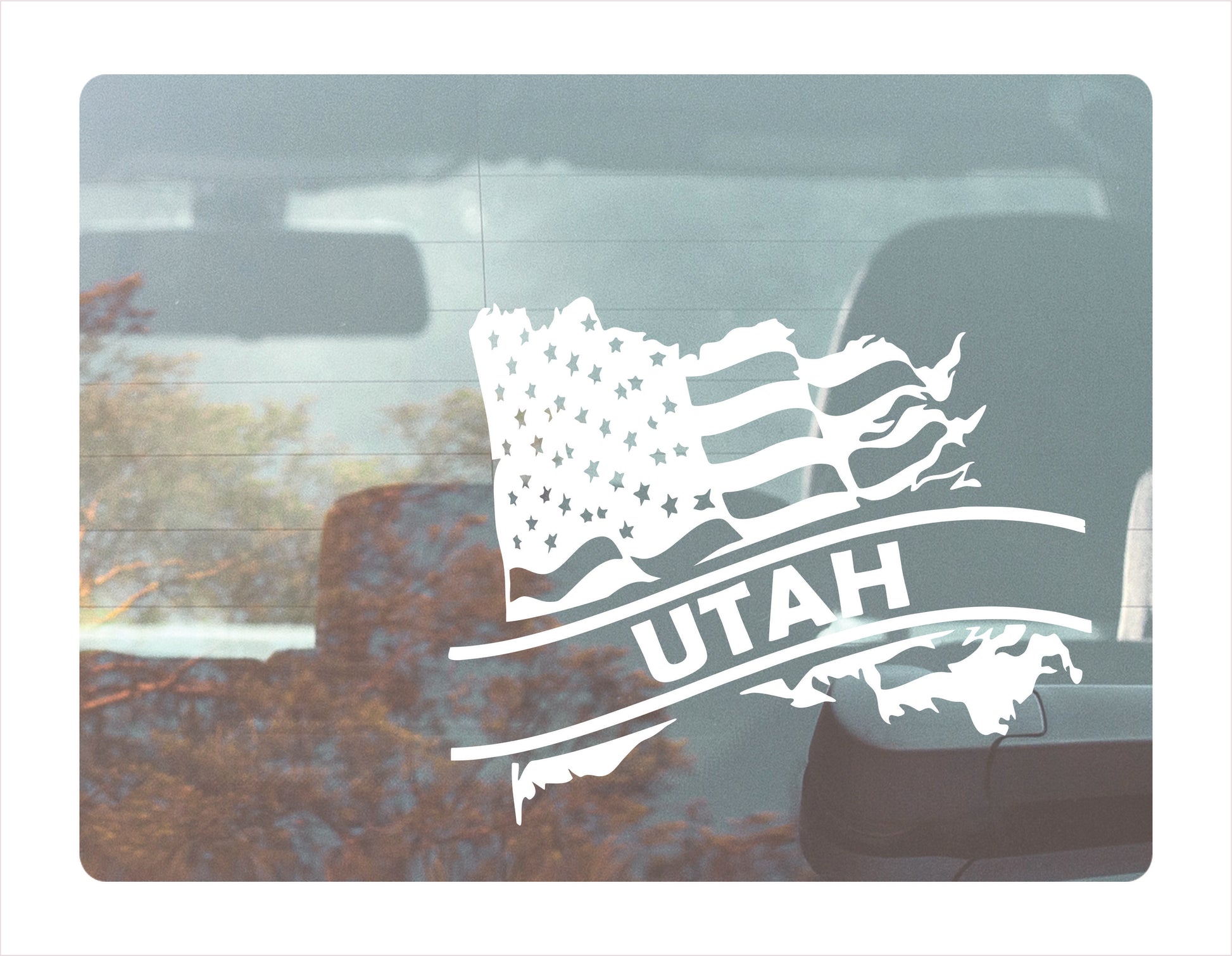 Utah State Usa White Decal Sticker