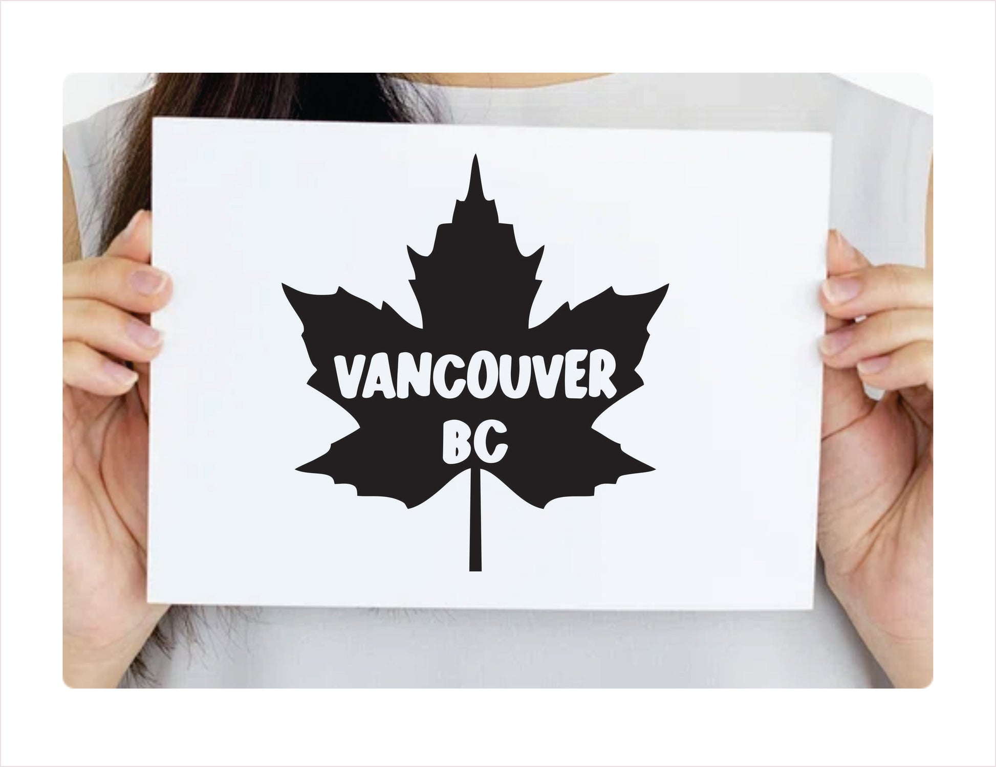 Vancouver British Columbia Maple leaf Canada Black Decal Sticker