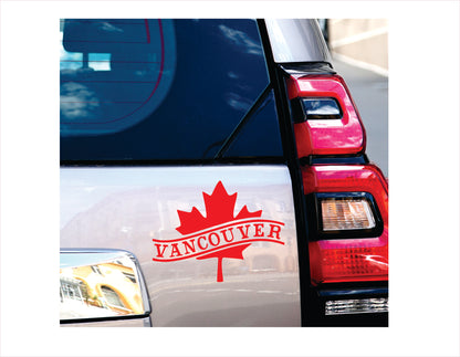 Vancouver Canada Red Decal Sticker