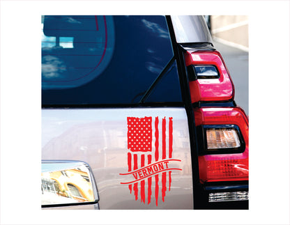 Vermont Flag Usa Red Decal Sticker
