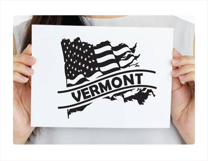 Vermont City Usa Black Decal Sticker