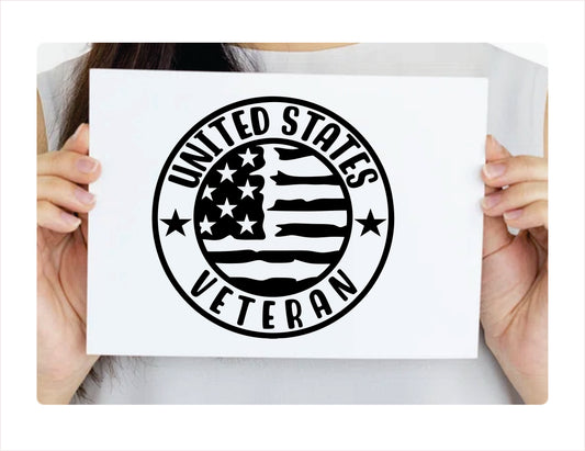 United States Veteran Decal Sticker - FREE shipping