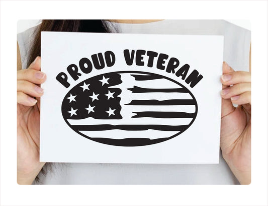 USA Proud Veteran Decal Sticker - FREE shipping