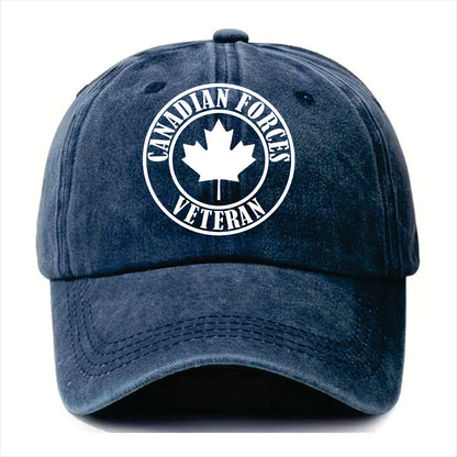 Blue cap with 'Canadian Forces Veteran' logo on a white background