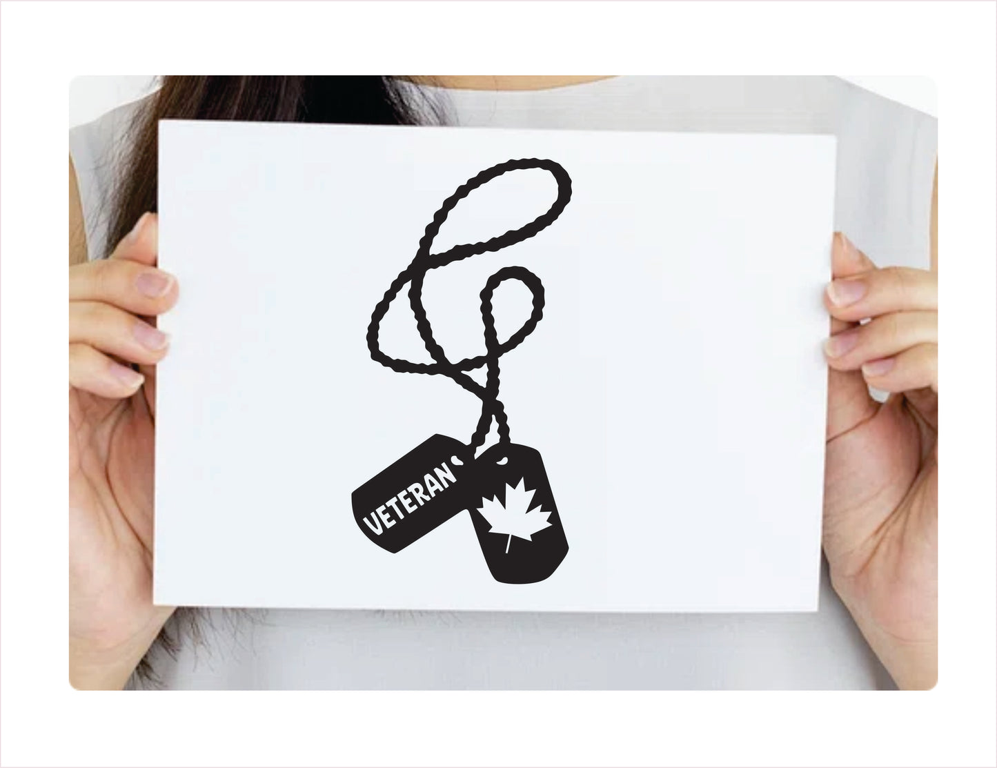 Canadian Veteran Black Vinyl Decal Sticker