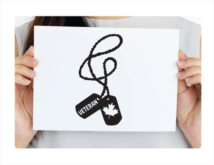 Canadian Veteran Black Vinyl Decal Sticker