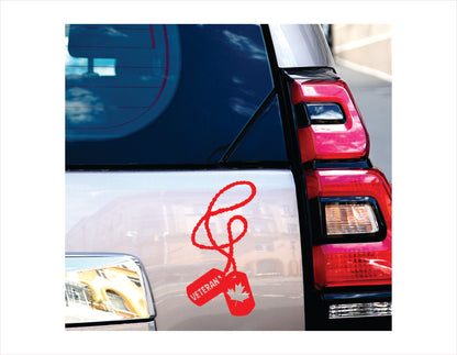 Canadian Veteran Red Vinyl Decal Sticker