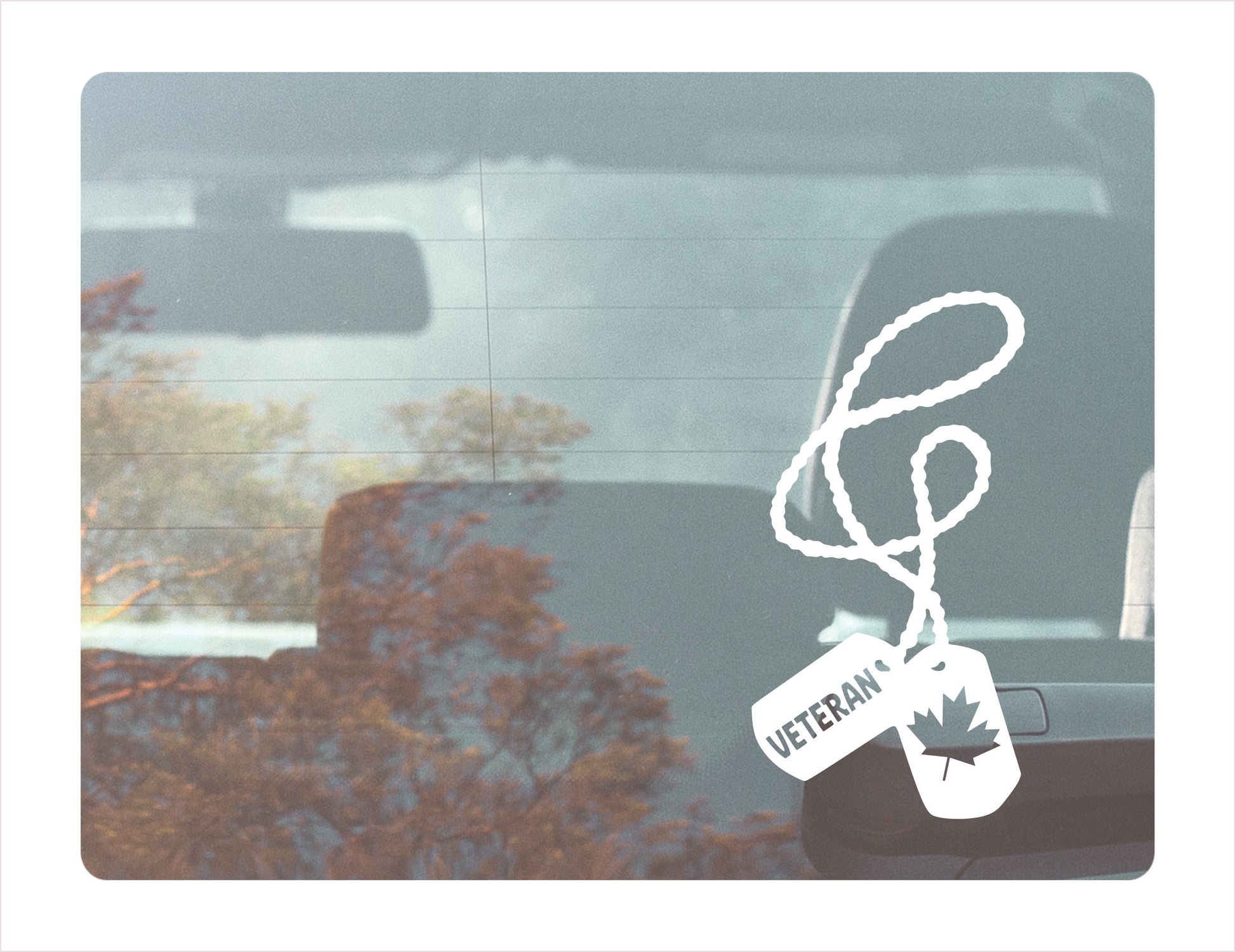 Canadian Veteran White Vinyl Decal Sticker