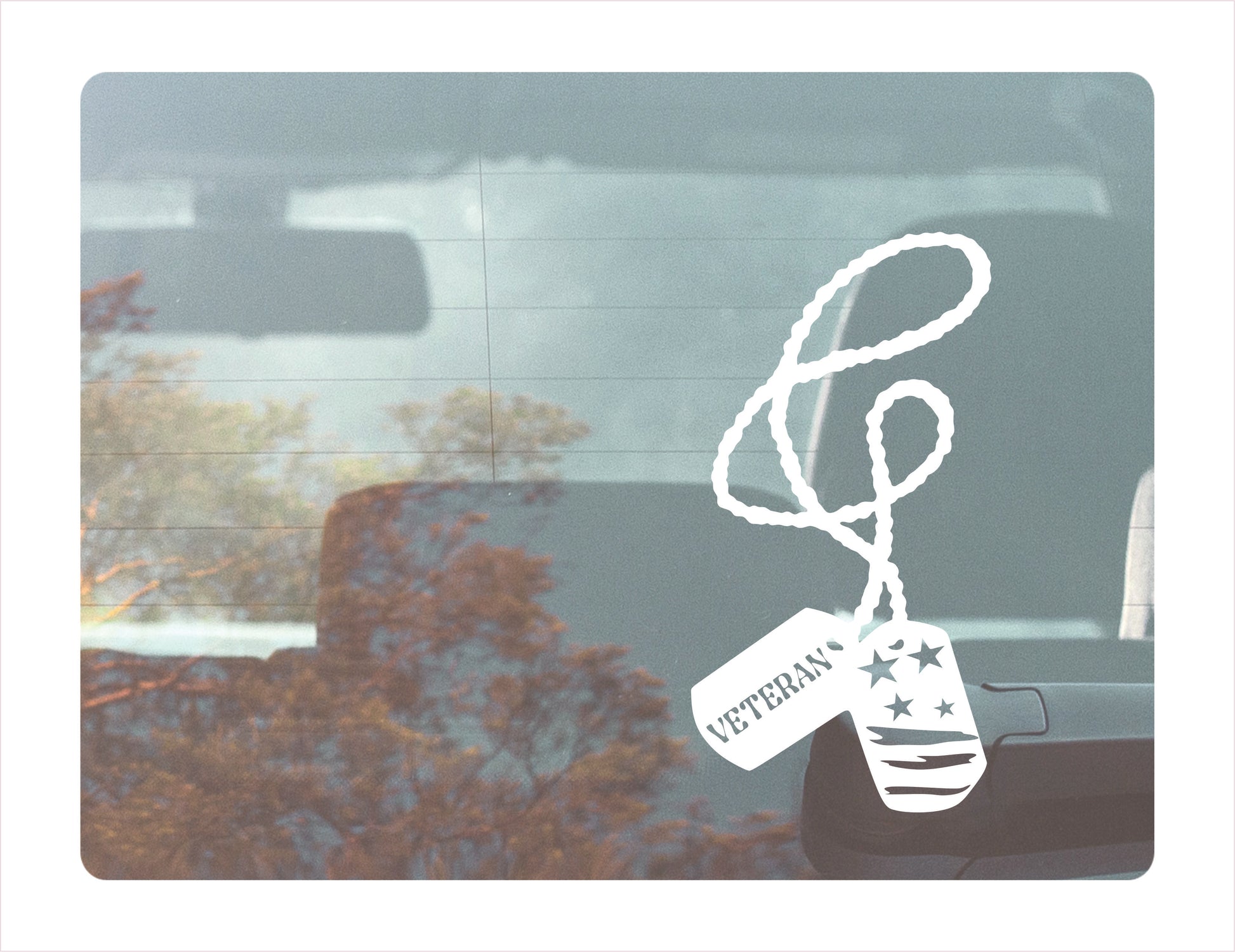 Usa Veteran White Vinyl Decal Sticker