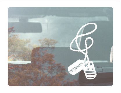 Usa Veteran White Vinyl Decal Sticker