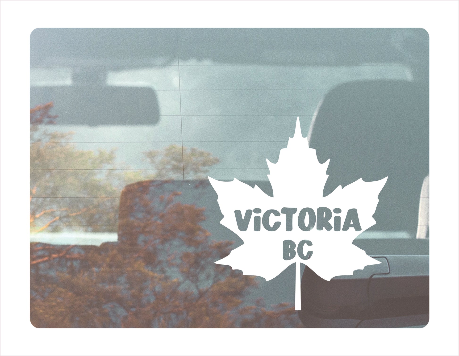 Victoria British Columbia Maple leaf Canada White Decal Sticker