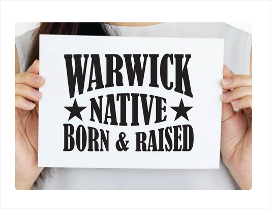 Warwick native born raised Rhode island city usa black decal 