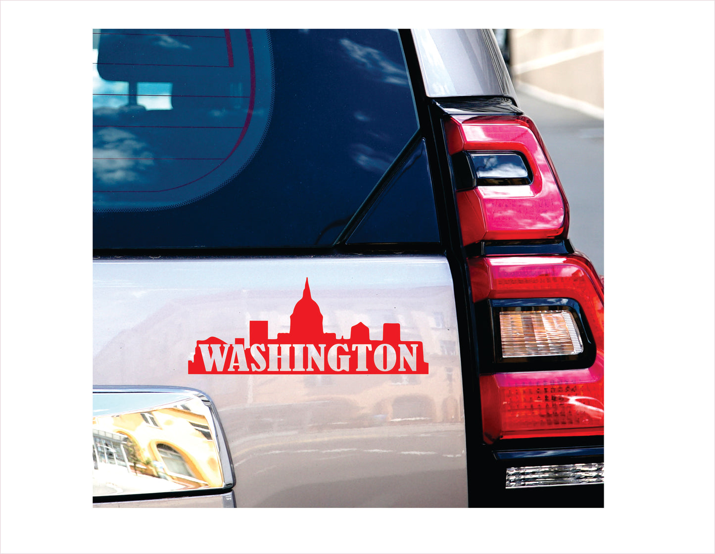 Washington City Usa Red Decal Sticker