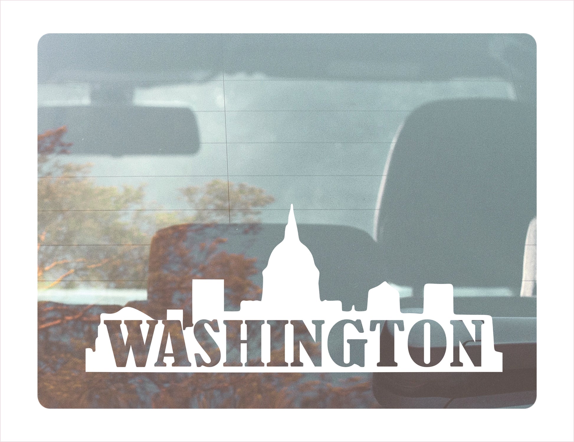Washington City Usa White Decal Sticker