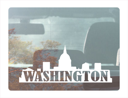 Washington City Usa White Decal Sticker