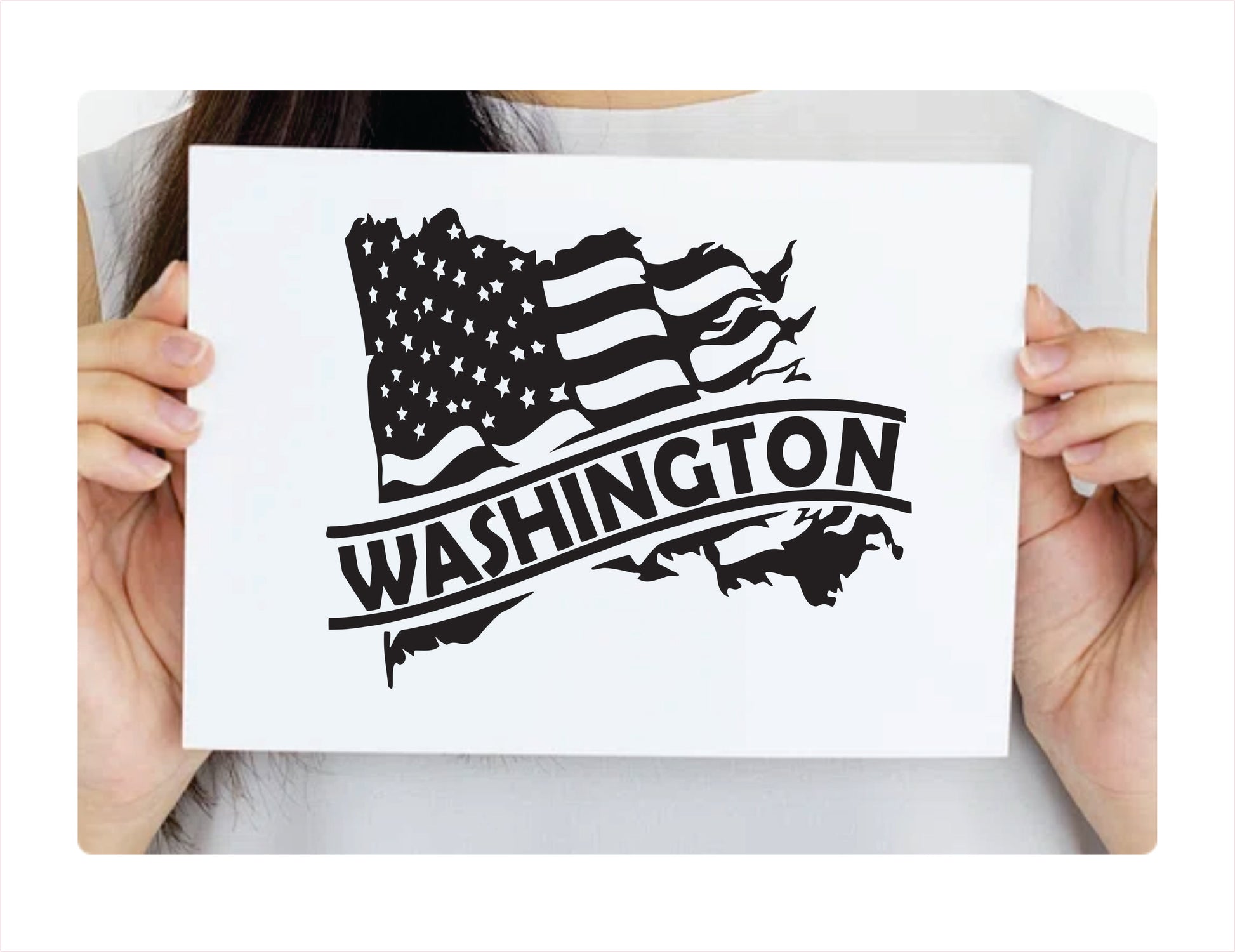 Washington State Usa Black Decal Sticker