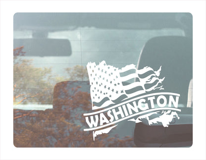 Washington State Usa White Decal Sticker