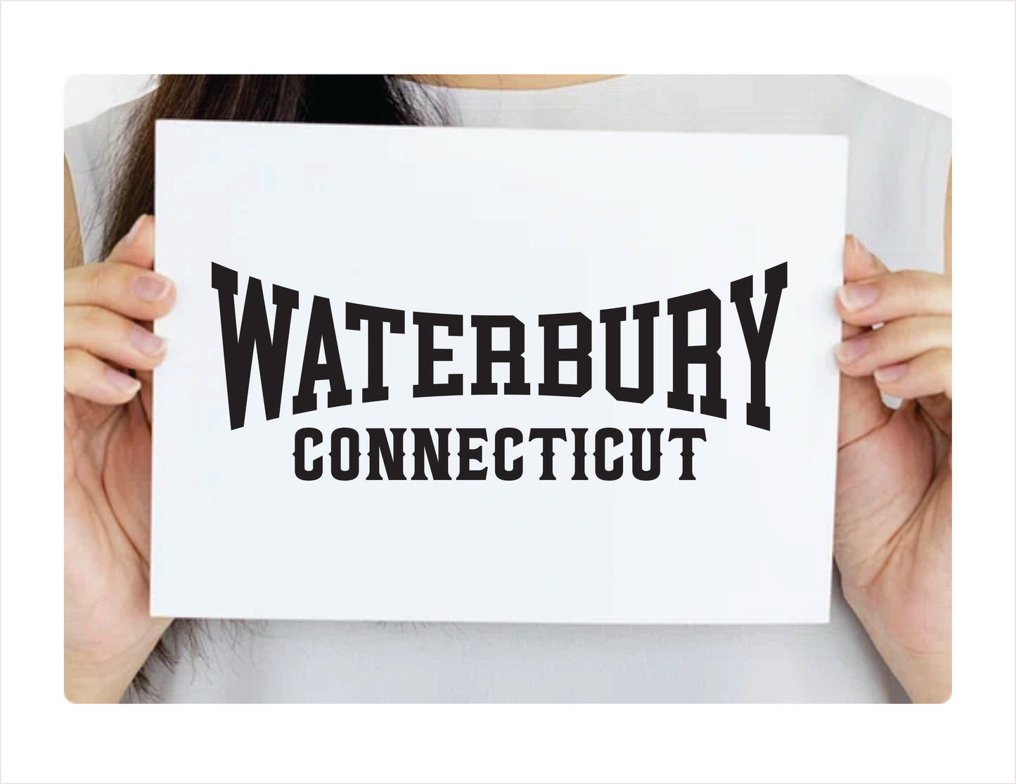 I love Waterbury Connecticut black Decal Sticker