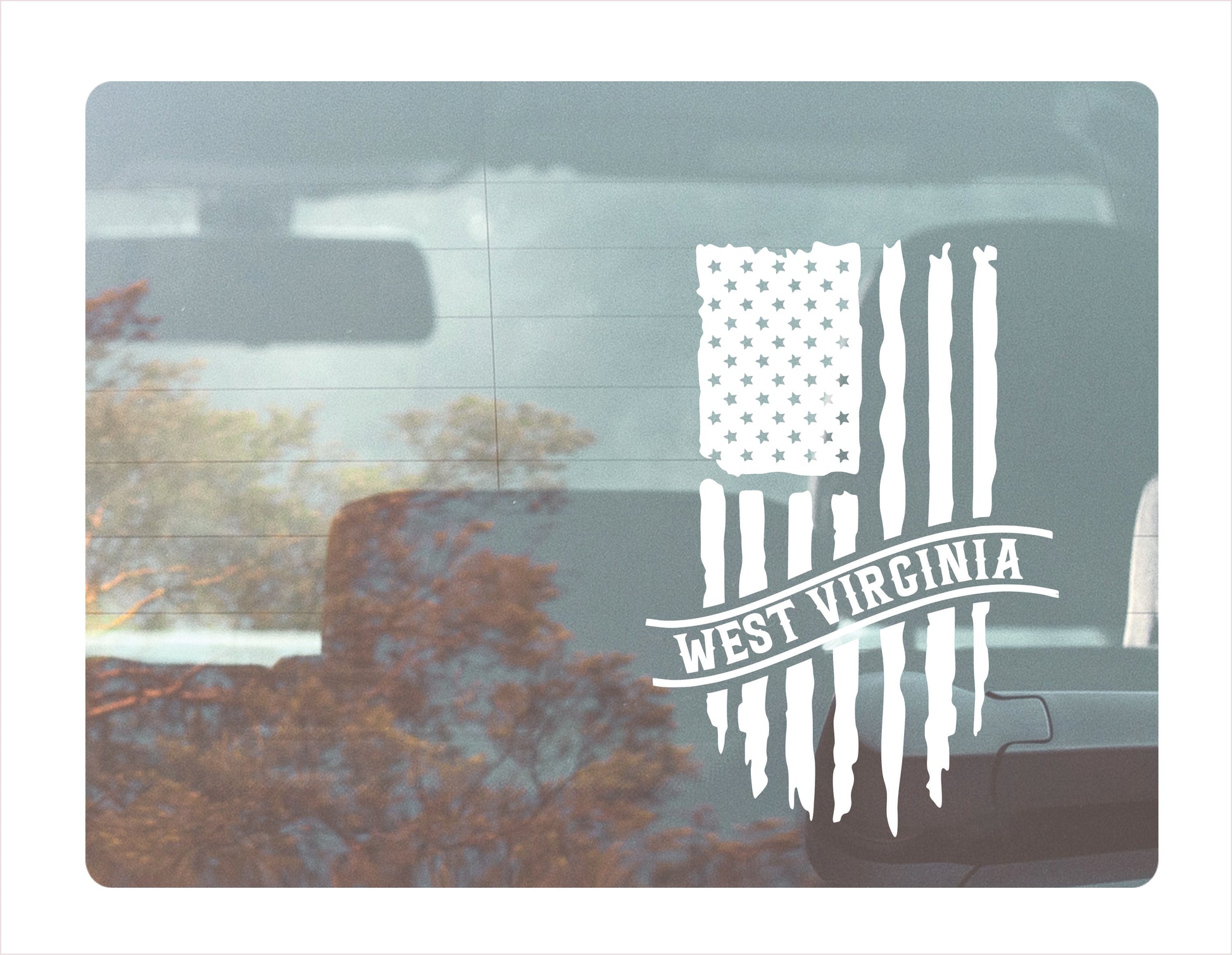 West Virginia Flag Usa White Decal Sticker