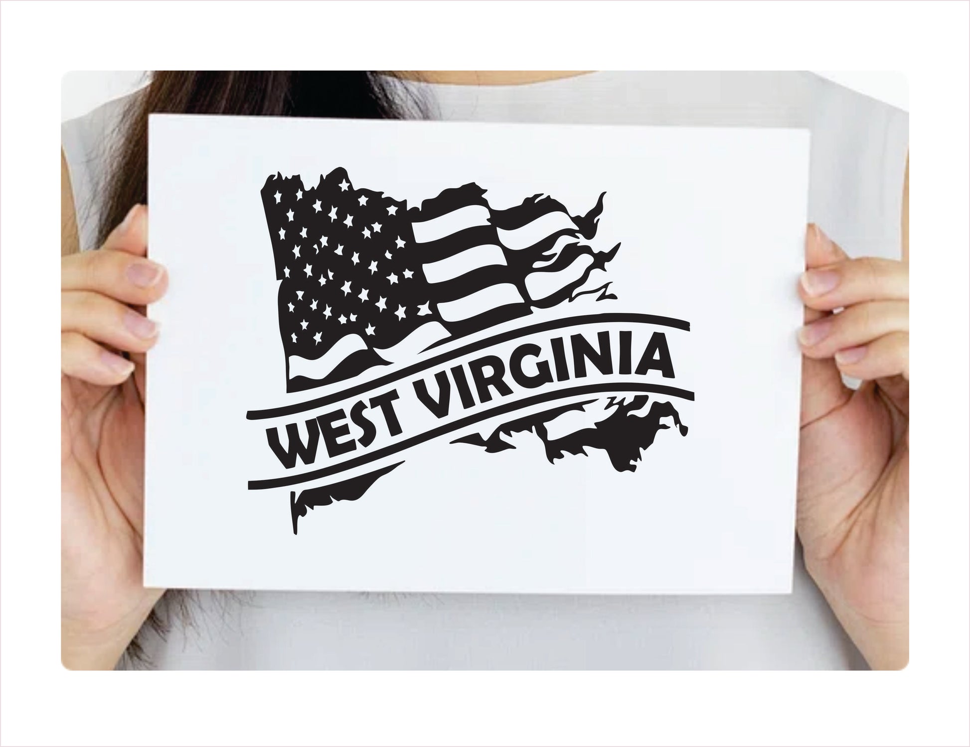 West Virginia State Usa Black Decal Sticker 
