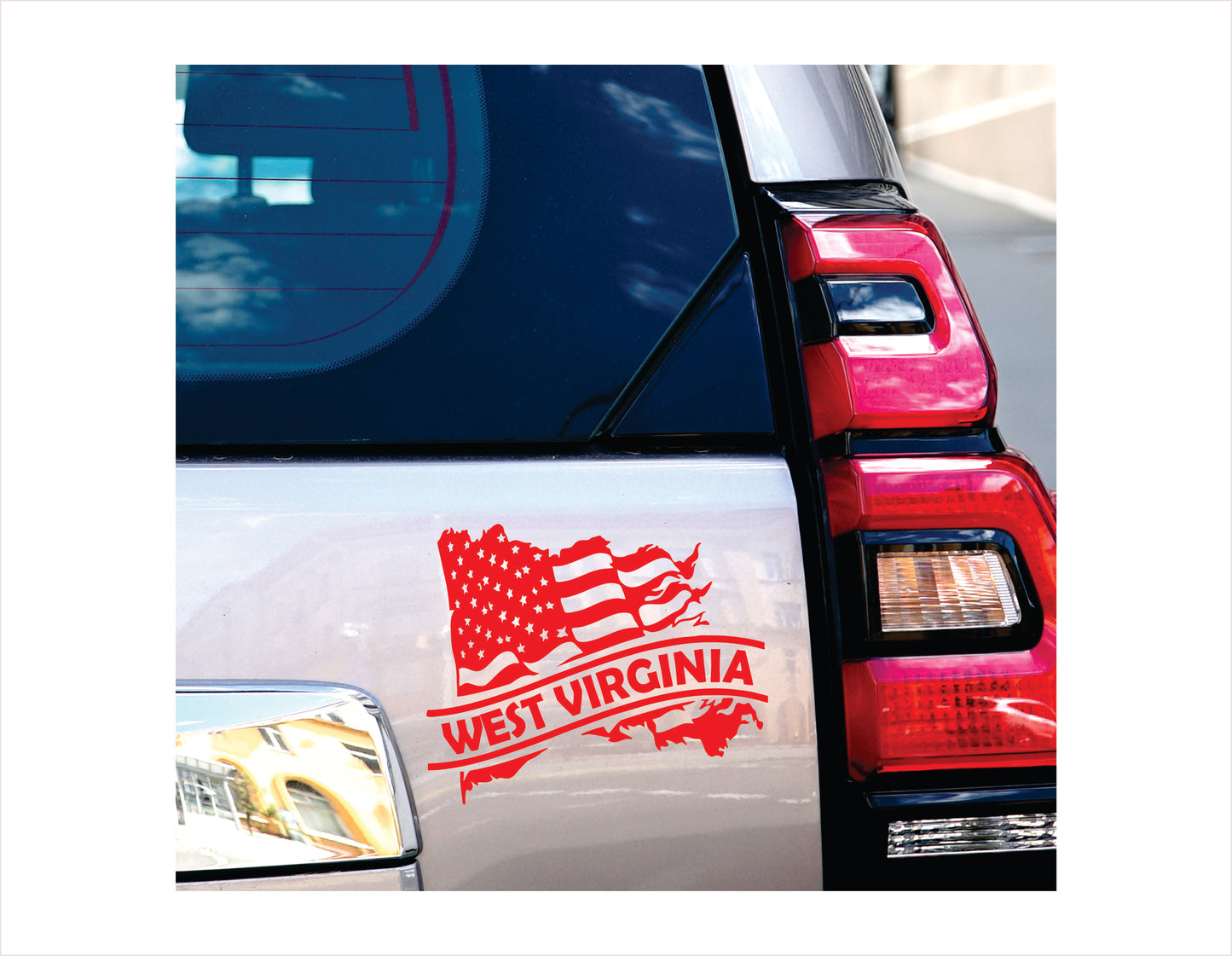 West Virginia State Usa Red Decal Sticker 