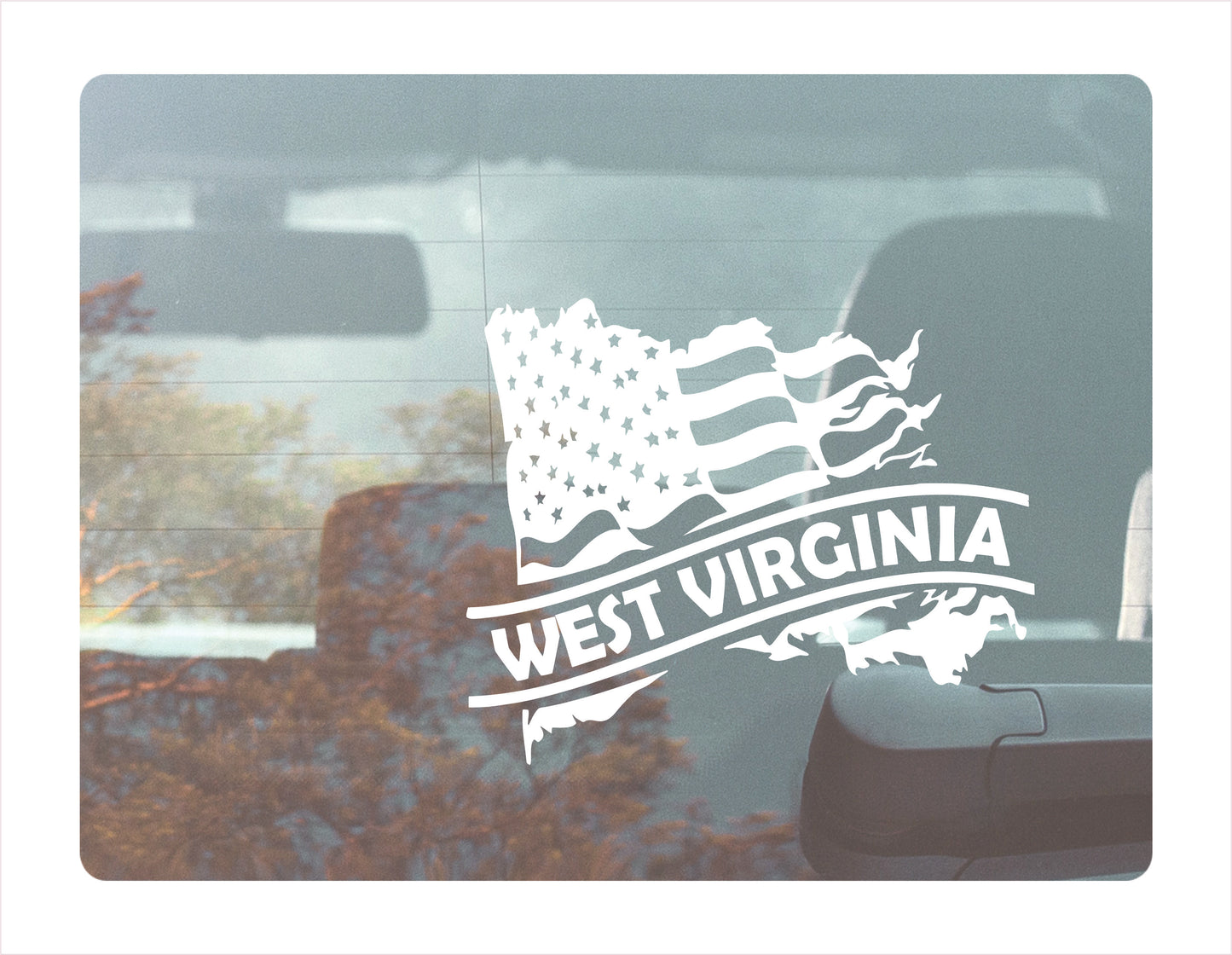 West Virginia State Usa White Decal Sticker 