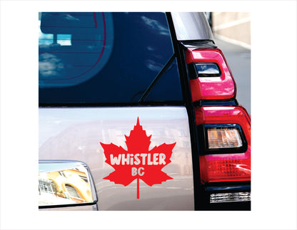 Whistler British Columbia Maple leaf Canada Red Decal Sticker