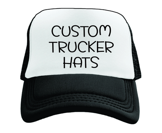 Custom hat, Black and white personalized trucker hat