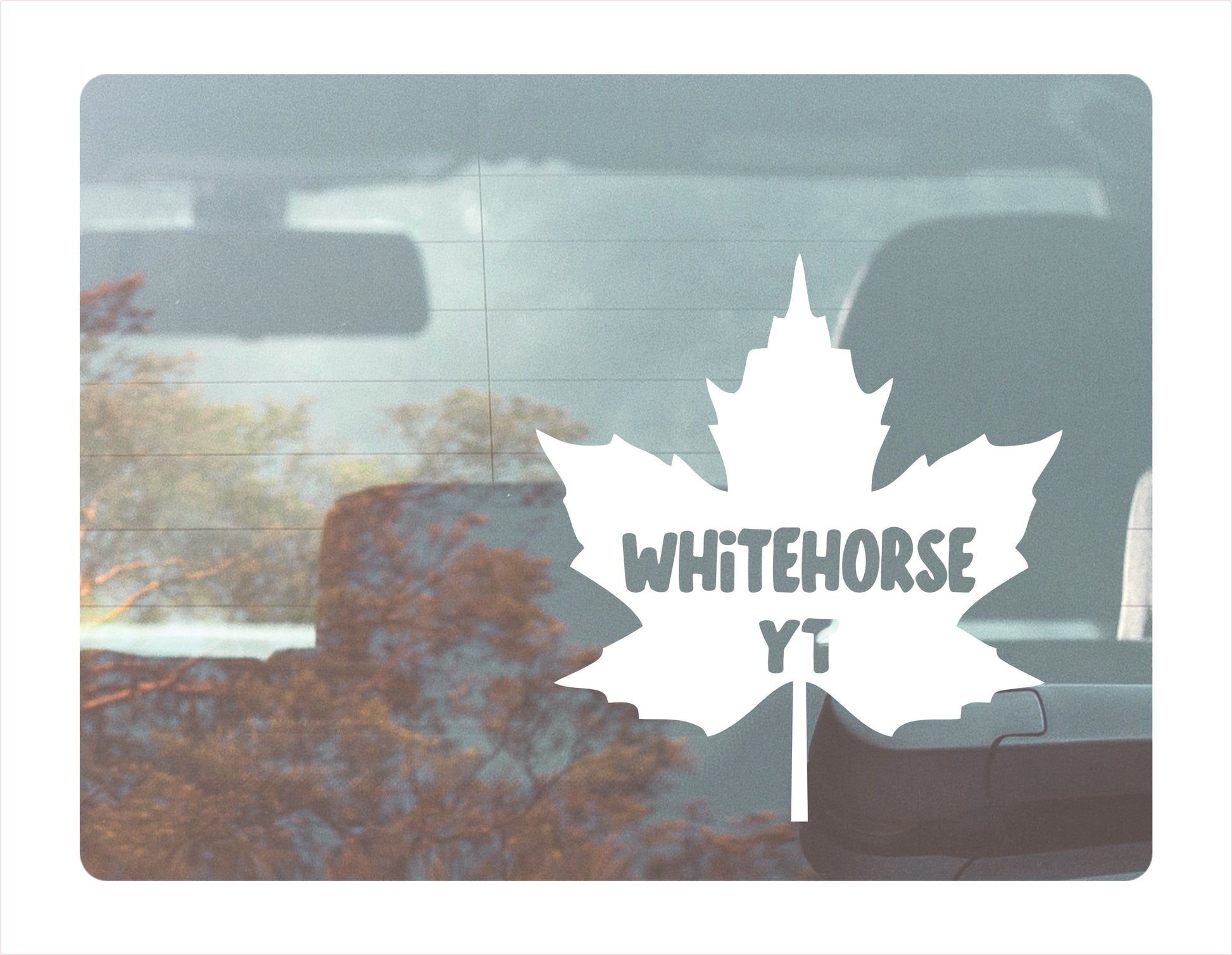 Whitehorse Yukon Maple leaf Canada White Decal Sticker