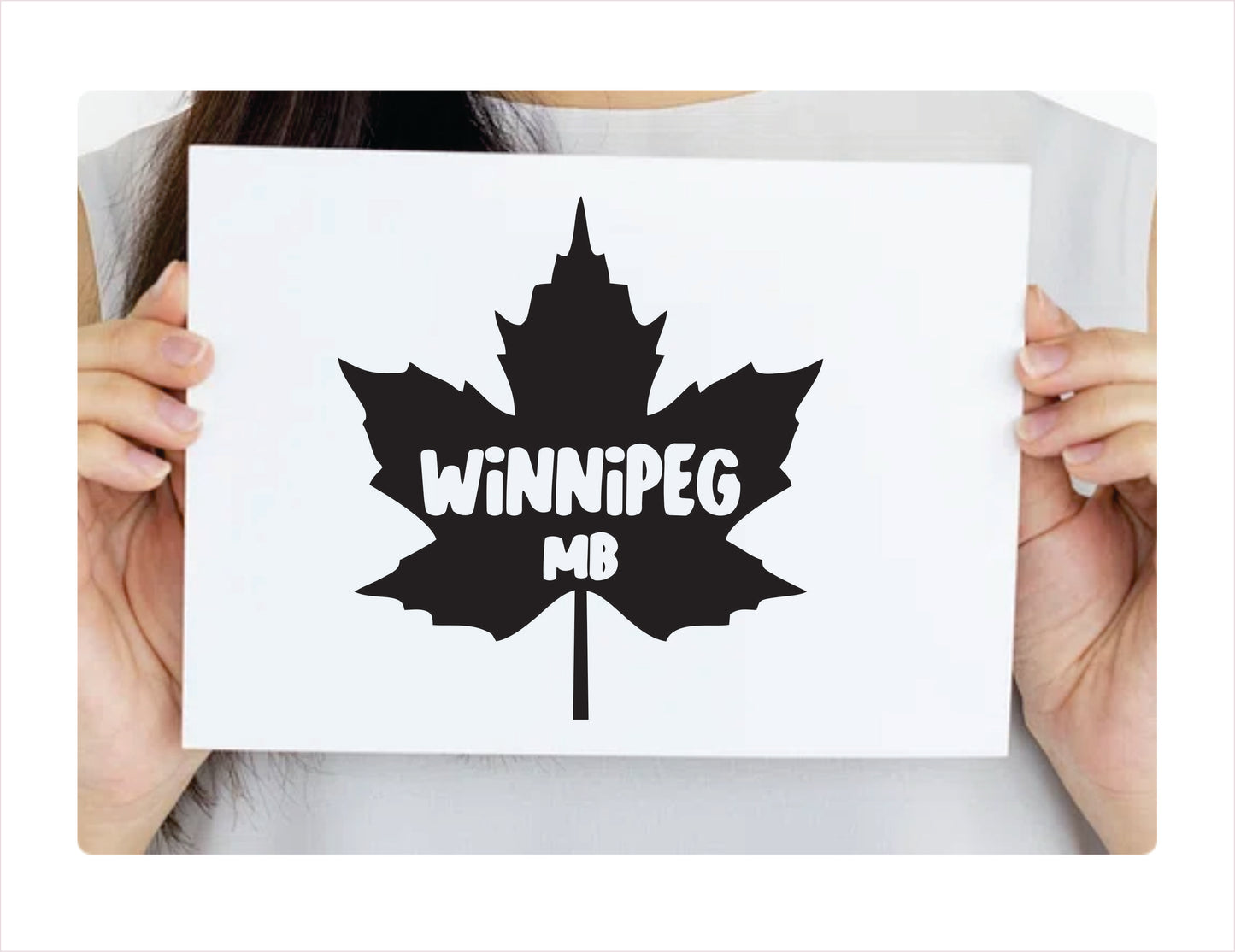 Winnipeg Manitoba Maple leaf Canada Black Decal Sticker 