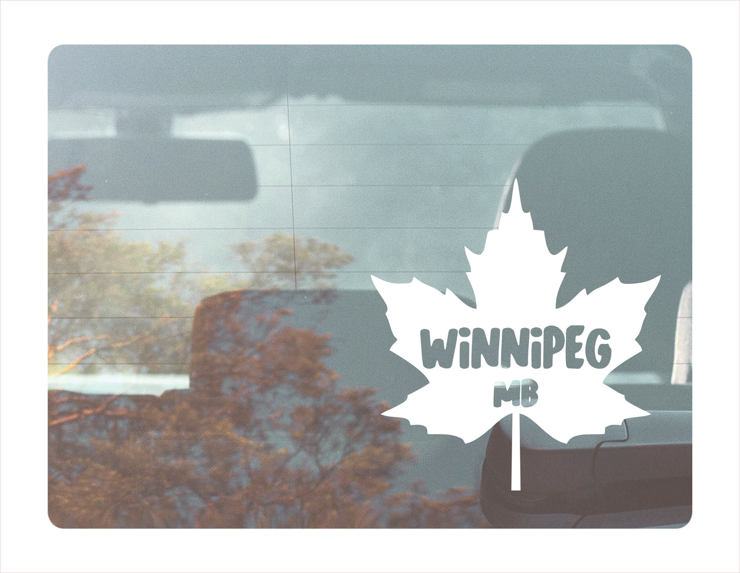Winnipeg Manitoba Maple leaf Canada White Decal Sticker 