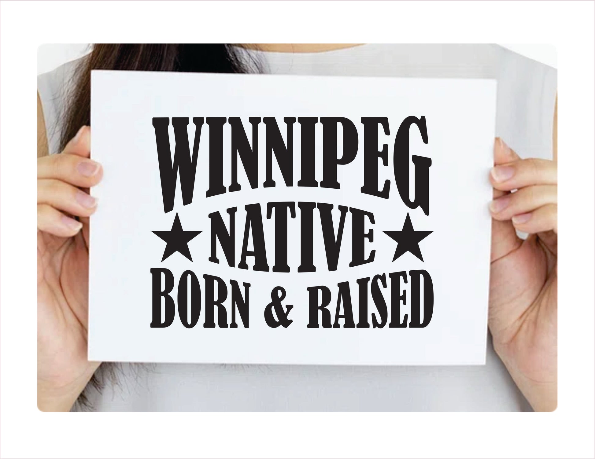 Winnipeg Native Born Raised Manitoba Canada Black Decal Sticker