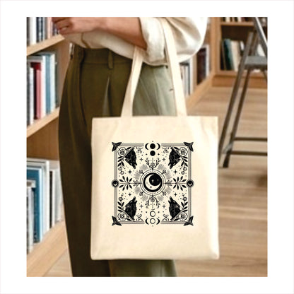 Wolf moon gothic tote bag 1
