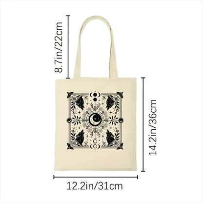 Wolf moon gothic tote bag 2