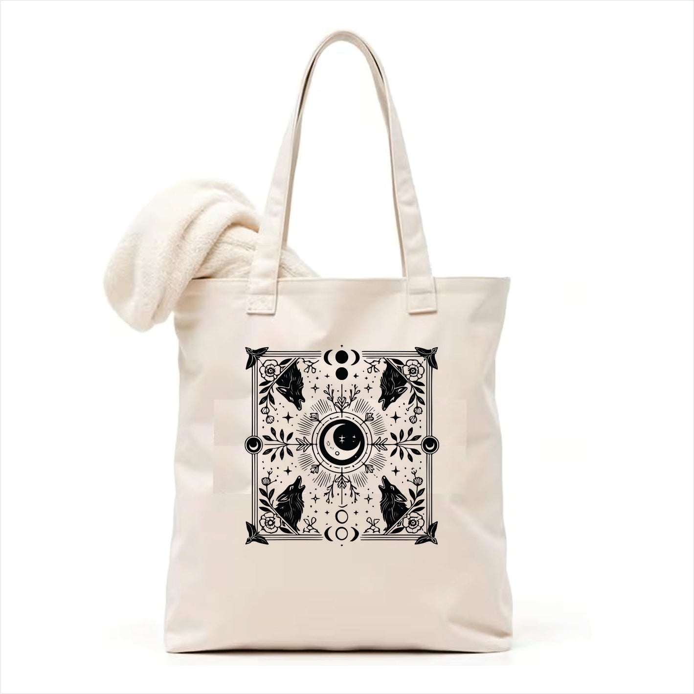 Wolf moon gothic tote bag 3