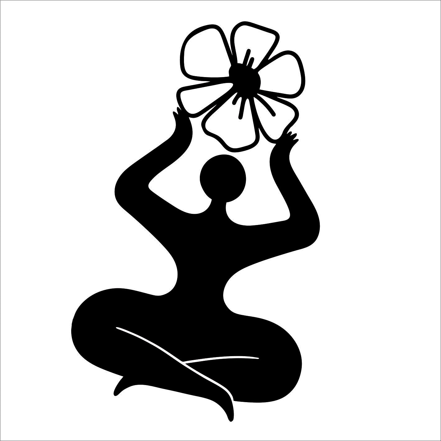 Woman Flower Vinyl Decal Sticker